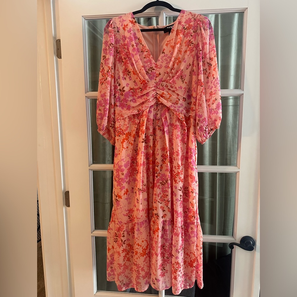 DKNY Peach Floral Dress